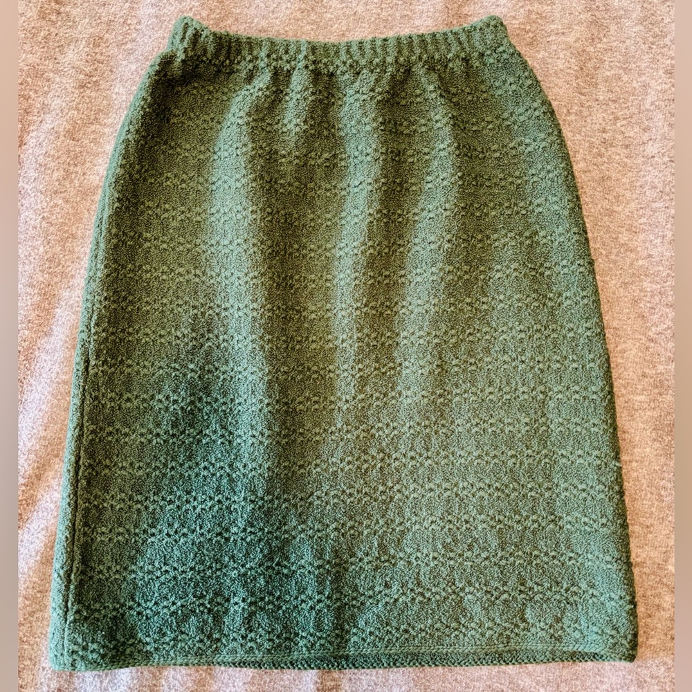 Vintage green Adolfo textured skirt
